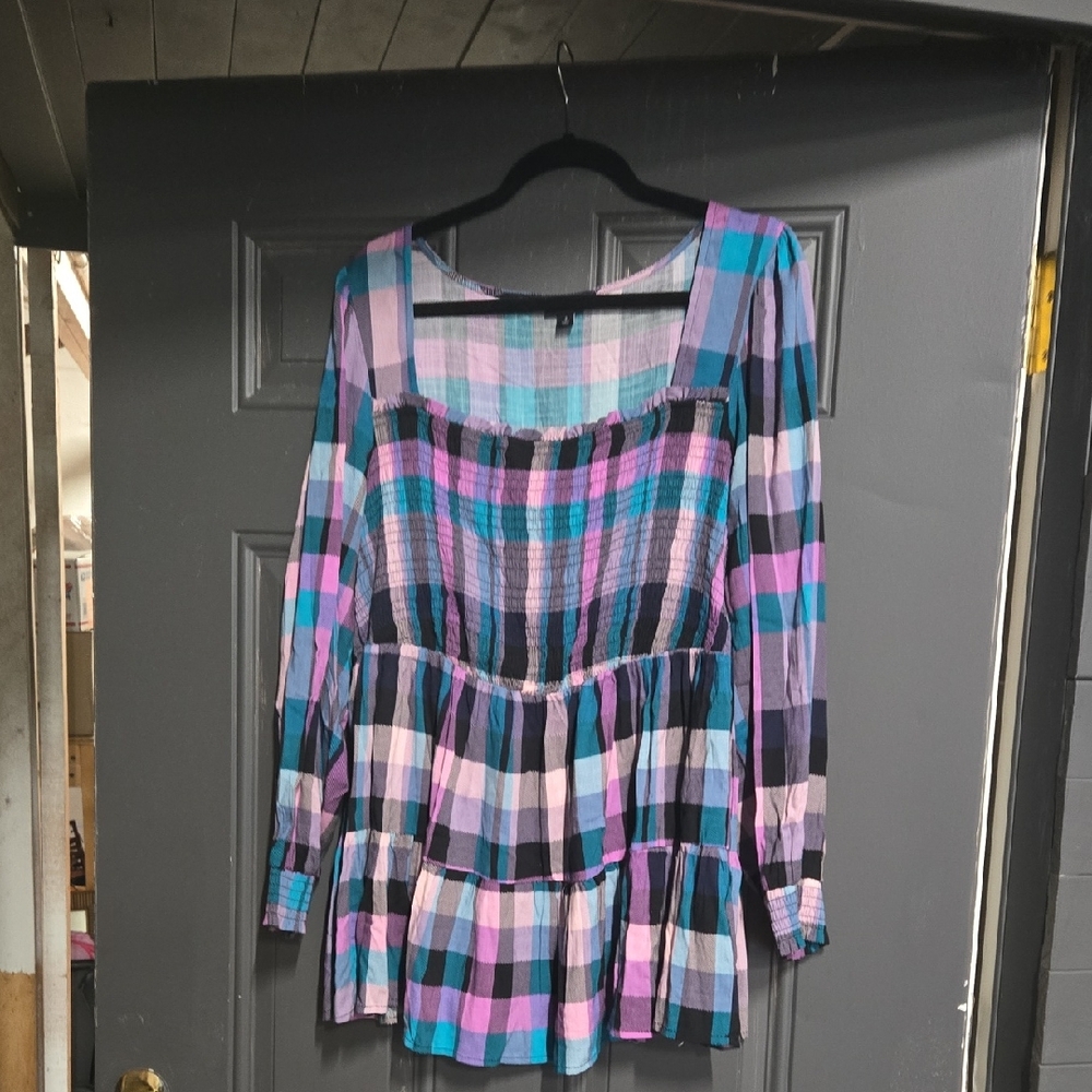 Torrid Multicolor Plaid Blouse